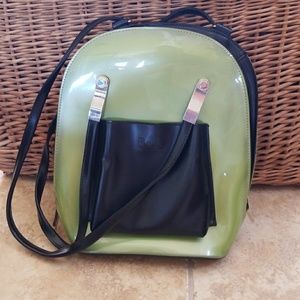 Beijo lime green with black accent backpack.